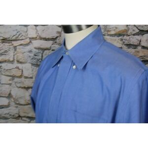BROOKS BROTHERS Mens Shirt Non-Iron All Cotton French Blue Button Down 17-33